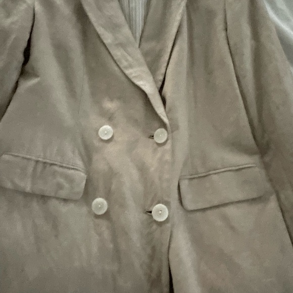 Sz 6: A New Day Soft Linen Blend Double Breasted Blazer Tan Fully Lined NWOT - Picture 4 of 7